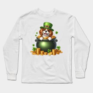 St Patricks Day Cavalier King Charles Spaniel Dog Long Sleeve T-Shirt